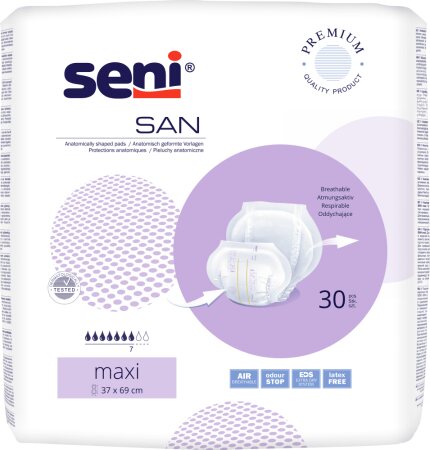 Inkontinenzvorlagen Seni San Maxi (1 Karton: 4 x 30 Stück)