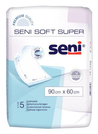 Bettschutzunterlagen Seni Soft Super 90x60 (1 Karton: 12 x 5 Stück)
