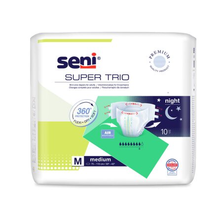 Inkontinenzhosen Seni Super Trio Medium, Hüfte 75 bis 110 cm (1 Karton: 6 x 10 Stück)