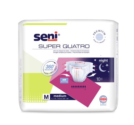 Inkontinenzhosen Super Seni Quatro Medium, Hüfte 75-110 cm (1 Karton: 6 x 10 Stück)