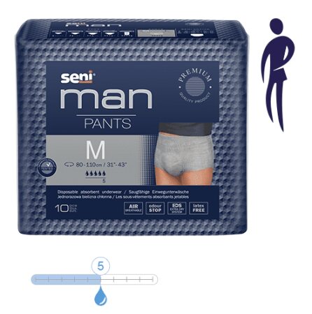 Seni Man Pants Large, Hüfte 100 - 135 cm (VPE: 1 Karton 8 x 10 Stück)