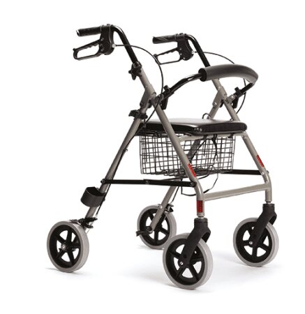 Leichtgewicht-Rollator ECO-light II mit Sitz und Rückenstütze champagner