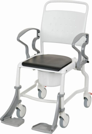 Toilettenrollstuhl Bonn, grau, inkl. Toiletteneimer, max. 130 kg