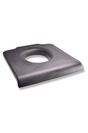 Toilettenstuhl Sitzauflage gepolstert, schwarz mit Ausschnitt, Höhe: ca. 2,5 cm