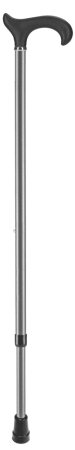 Gehstock Derby-Softgriff, metallic grau