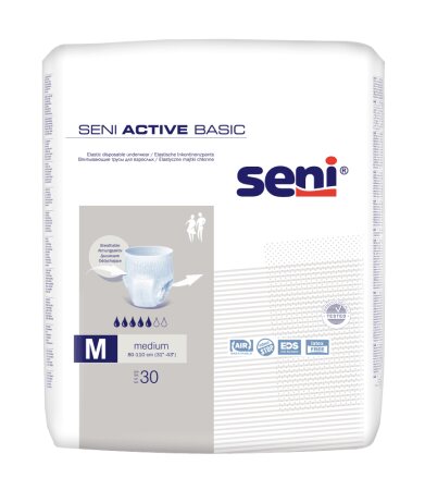 Inkontinenzslip Seni Active Basic Medium Taillenumfang 80 bis 110 cm (1 Karton: 3 x 30 Stück)