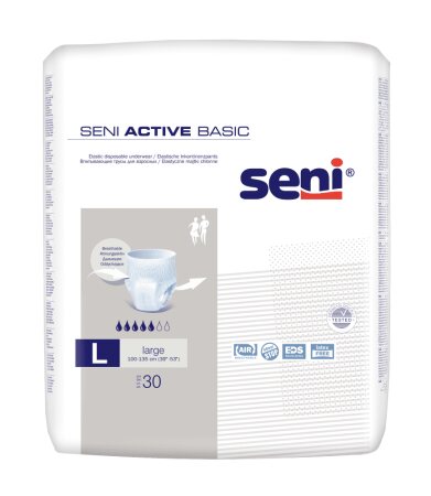 Inkontinenzslip Seni Active Basic Large Taillenumfang 100 bis 135 cm (1 Karton: 3 x 30 Stück)