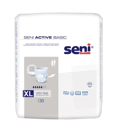 Inkontinenzslip Seni Active Basic X-Large Taillenumfang 120 bis 160 cm (1 Karton: 3 x 30 Stück)