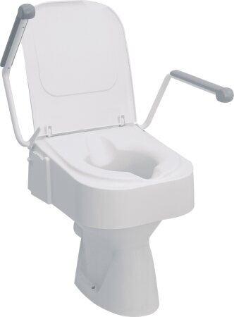 Toilettensitzerhöhung TSE 150 mit Deckel und Armlehnen weiß