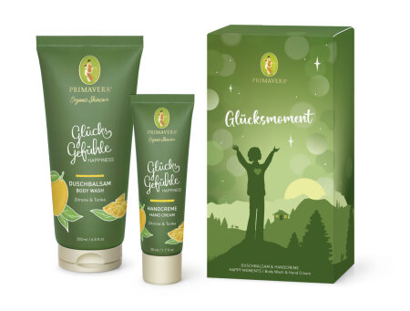Geschenkset Glücksmoment, mit Glücksgefühle Duschbalsam und Glücksgefühle Handcreme