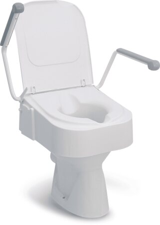 Toilettensitzerhöhung TSE 150 Plus mit Deckel und Armlehnen, weiß