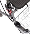 Rollator SENIO mit Tablett, Korb, Sitz und Stockhalter, PU, silber