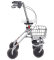 Rollator SENIO mit Tablett, Korb, Sitz und Stockhalter, PU, silber
