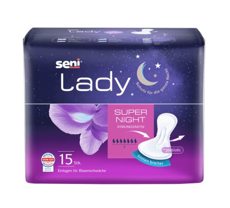 Inkontinenzeinlagen Seni Lady Super Night (1 Karton: 12 x 15 Stück)
