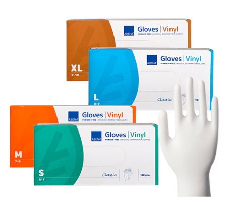 ABENA Vinyl-Handschuhe puderfrei transparent (VPE: 100 Stück) Gr. M