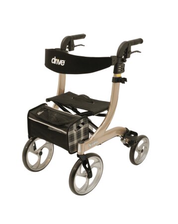 Rollator NITRO mit Stockhalter Stoff-/ Netztasche Farbe: champagner Gr. S