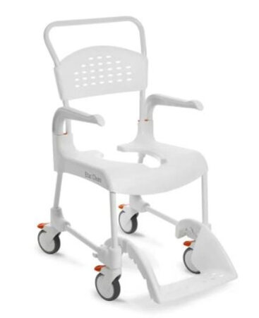 Dusch- und Toilettenrollstuhl Clean Belastbarkeit 130 kg Farbe: lagoon SH 55 cm