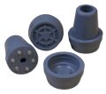 Krückenkapsel mit Spikes und Schutzkappe grau 16 mm