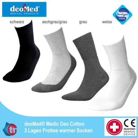 DeoMed Diabetikersocken Medic Deo Cotton Frottee Farbe: aschgrau/grau Gr. 41-43