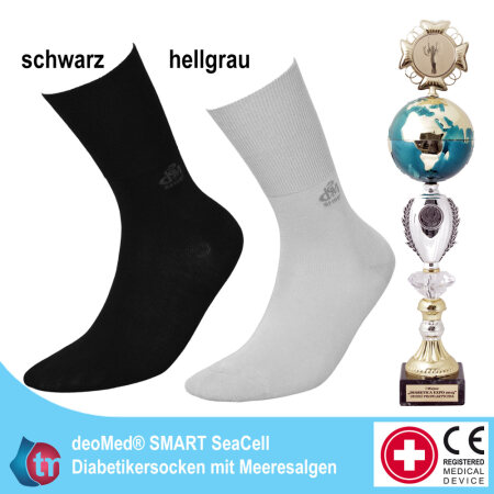 DeoMed Diabetikersocken Smart SeaCell mit Zink und Meeresalgen Farbe: hellgrau Gr. 39-42