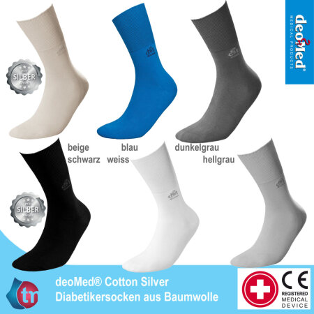 Socken DeoMed Cotton Silver Farbe: hellgrau Gr. 39-42