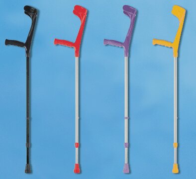 Leichtmetall-Unterarmgehstütze, Ergo-Softgriff Druckknopfverstellung Farbe: schwarz