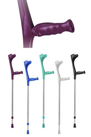 Anatomic-Griff-Stütze, Druckknopfverstellung Farbe: grau links