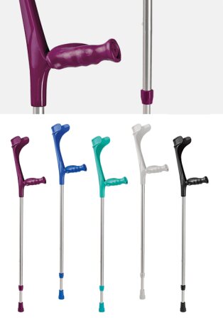 Anatomic-Softgriff-Stütze, Druckknopfverstellung Farbe: grau rechts