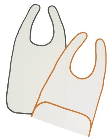 Lätzchen aus HYGIENA-Tex 40 x 70cm, weiß Ausf.: mit Auffangtasche