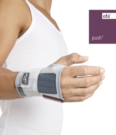 Handgelenkbandage Push med grau-aubergine Gr. 1 rechts