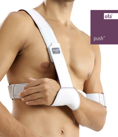 Schulterfixationsbandage Push med grau-aubergine Gr. 3