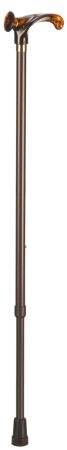 Leichtmetallstock mit anatomischem Griff in Bernsteinoptik, verstellbar, bronze links