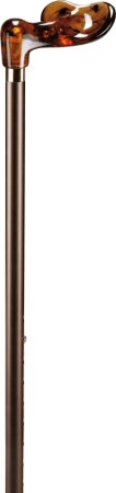 Leichtmetallstock Fischergriff Acryl,verstellbar, bronze links