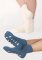 Fußwärmer/Socken 25% Angora mit Rutschstoppern Farbe: jeans Gr. M