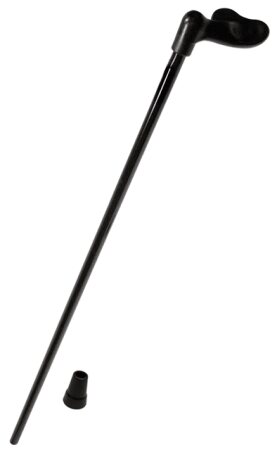 Gehstock Fischergriff, ablängbar schwarz links