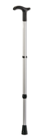 Gehstock Simplex mit Fritzgriff verstellbar silber-schwarz Ausf.: Belastbarkeit 175 kg