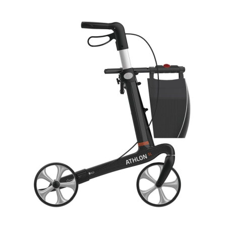 Rollator ATHLON SL Carbon Standard mit Stockhalter und Tasche Farbe: rot SH M/55 cm