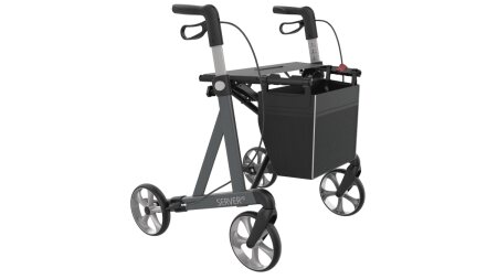 Rollator SERVER HD Standard mit Stockhalter und Tasche anthrazit SH 62 cm