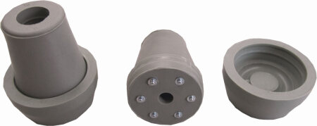 Krückenkapsel mit Spikes, grau 16 mm