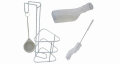 Urinflaschen-Set, Flasche,Halter,Bürste,weiß...