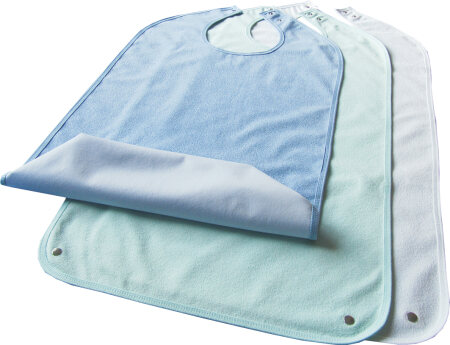 Lätzchen mit Auffang-Tasche, Frottee ca.45x90cm Farbe: blau