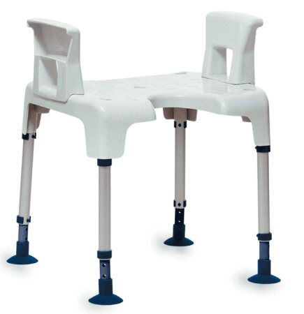 Duschhocker AQUATEC PICO mit Hygieneausschnitt weiß Ausf.: mit Armlehnen