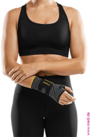 Handgelenkorthese Manumed active E+motion 3.0 schwarz-gelb Gr. II rechts