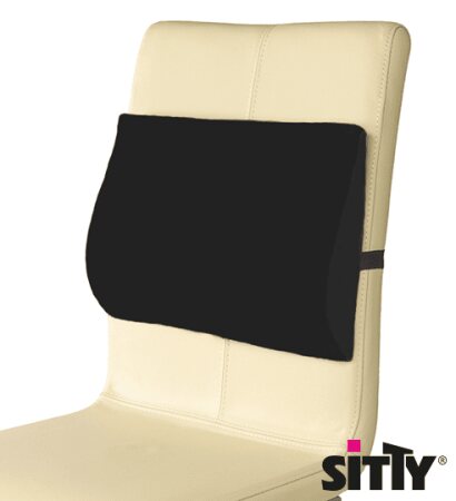 Lumbalkissen Sitty Basic 40 x 28 x 5/1 cm, Gummiband quer Farbe: schwarz