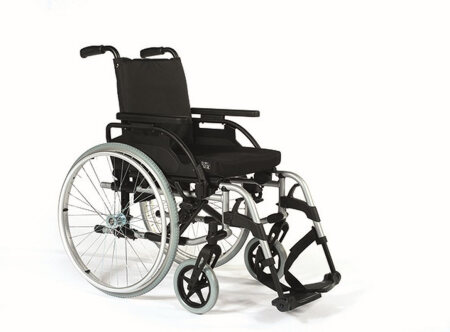 Rollstuhl Breezy Basix 2, Steckachse, TrBr, brillantsilber SB 40,5 cm
