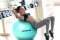 Gymnastikball MAXAFE Original Pezzi, mit Übungsanleitung im Deko-Karton Farbe: blau 53 cm