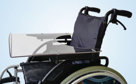 Therapietisch 5 mm Polycarbonat mit Vorderkante SB 43-48 cm