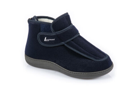 Verbandschuhe Liromed marine-blau, hoch, Klett mit Reißverschluss, 40°C waschbar (Paar) Gr. 46