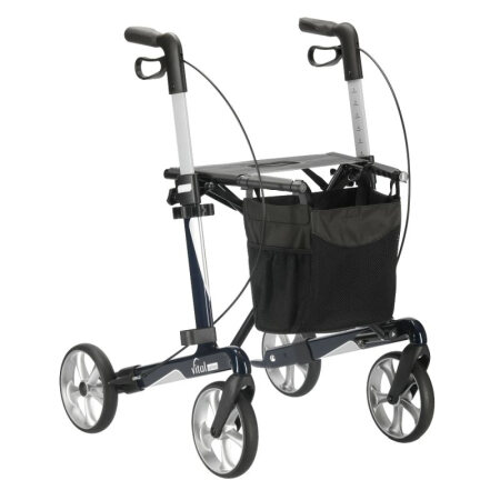 Rollator vital carbon, inkl. Stockhalter u. Stofftasche, max. 150 kg bel. Farbe: schwarz SH 62 cm