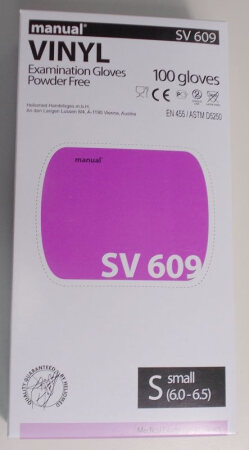 Einmalhandschuh Vinyl, manual Packung (100 Stück), puderfrei Gr. XL